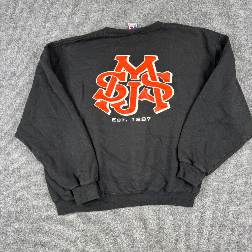 Russell Athletic Sweatshirt Mens Size L Black St. John's Military School Graphic